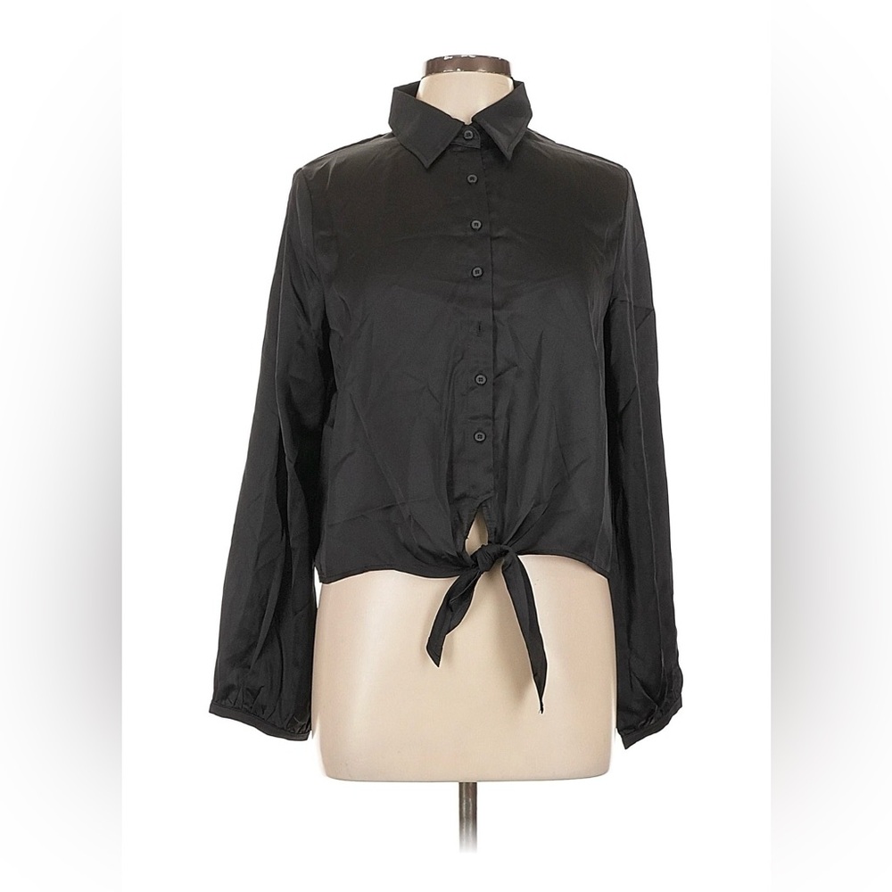 LBLC the label‎ Black Button-Down Tie Shirt